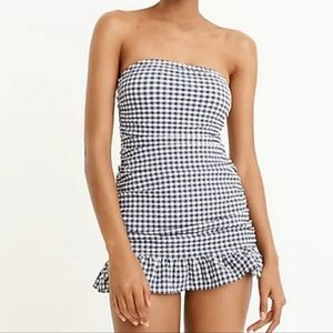 J.Crew swim dress in puckered gingham